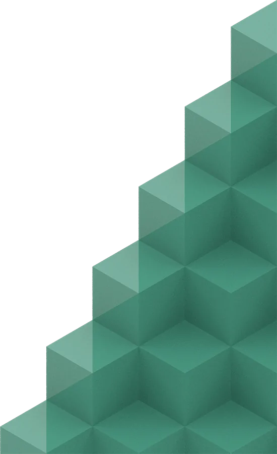 half cyan cubes